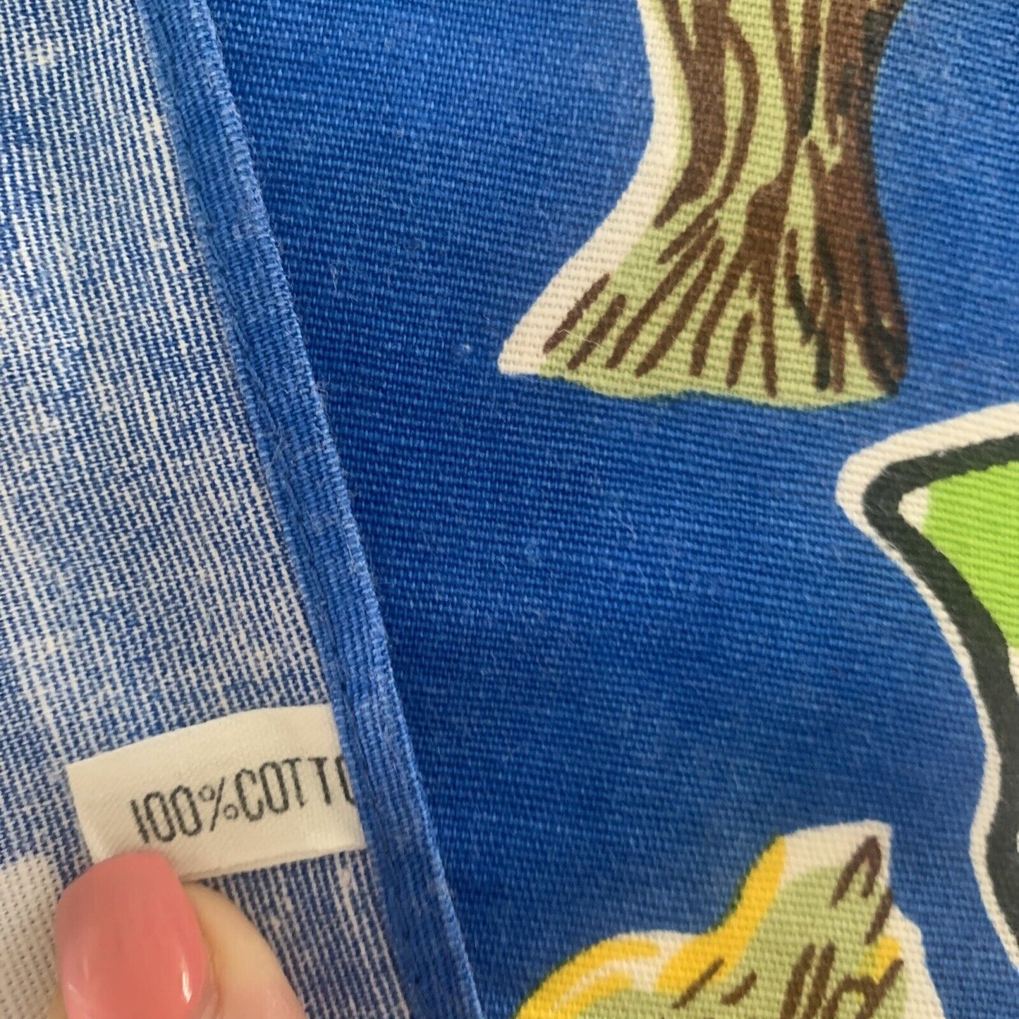 Vintage TEA TOWEL Cotton RECUERDO CANARIAS Canary Islands Souvenir Landscape