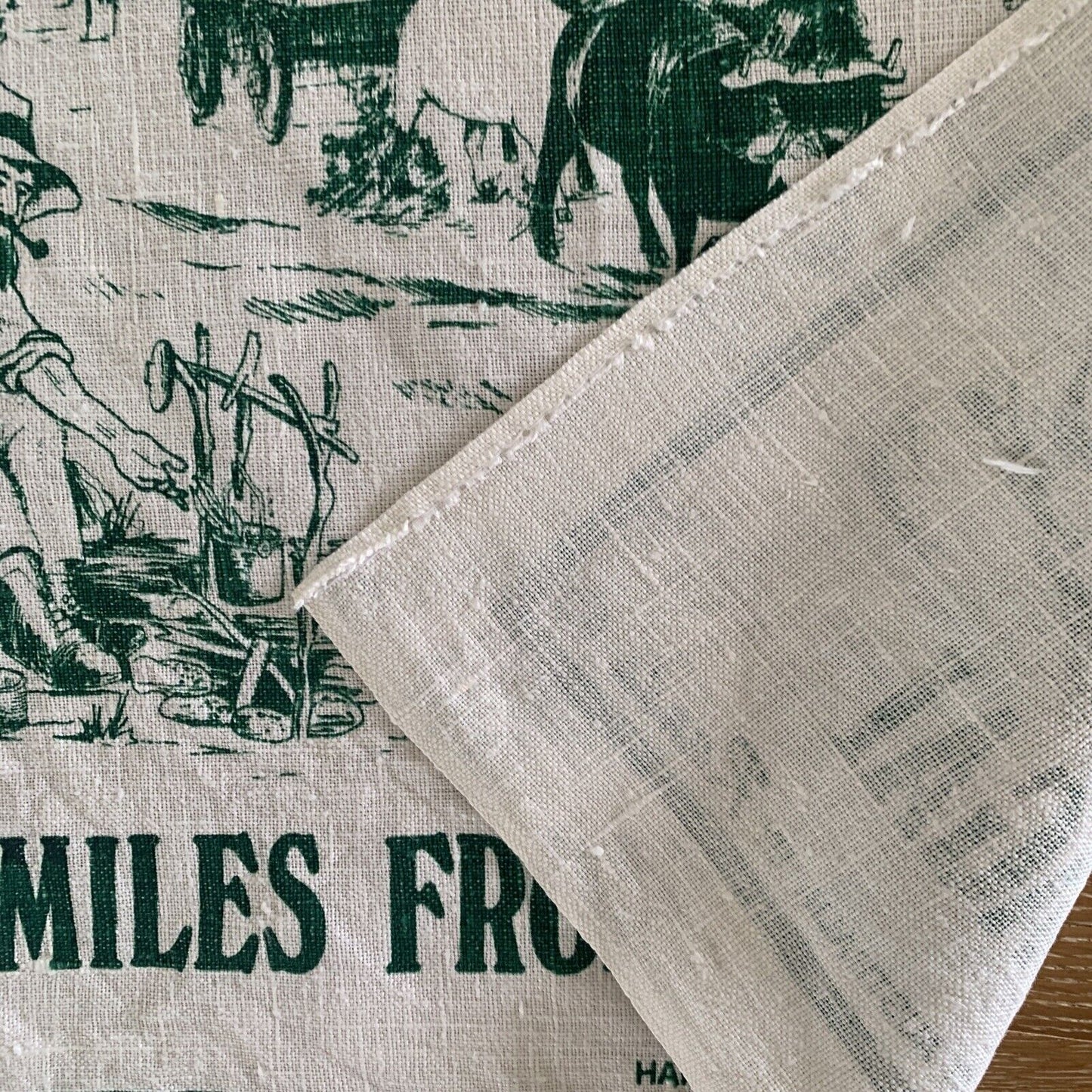 Vintage TEA TOWEL Cotton BARCALDINE QLD North Delta Outback Station Souvenir