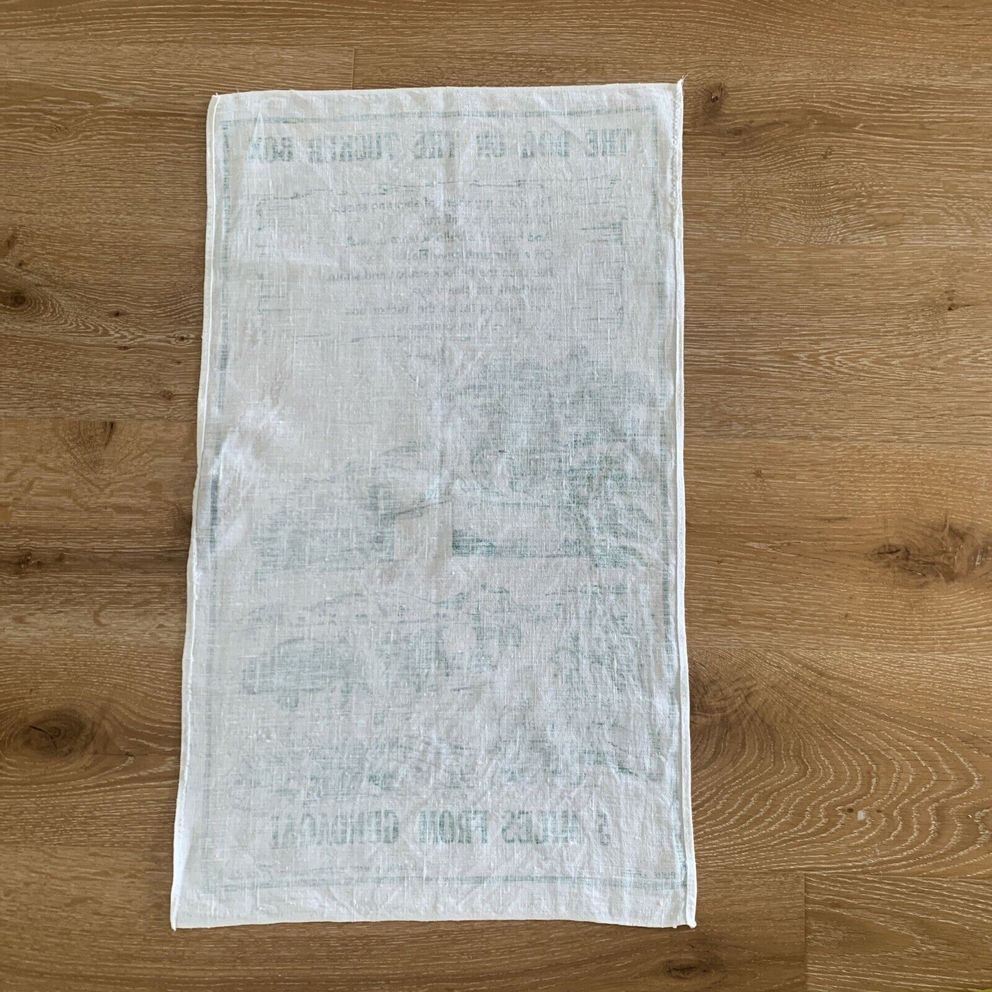 Vintage TEA TOWEL Cotton BARCALDINE QLD North Delta Outback Station Souvenir