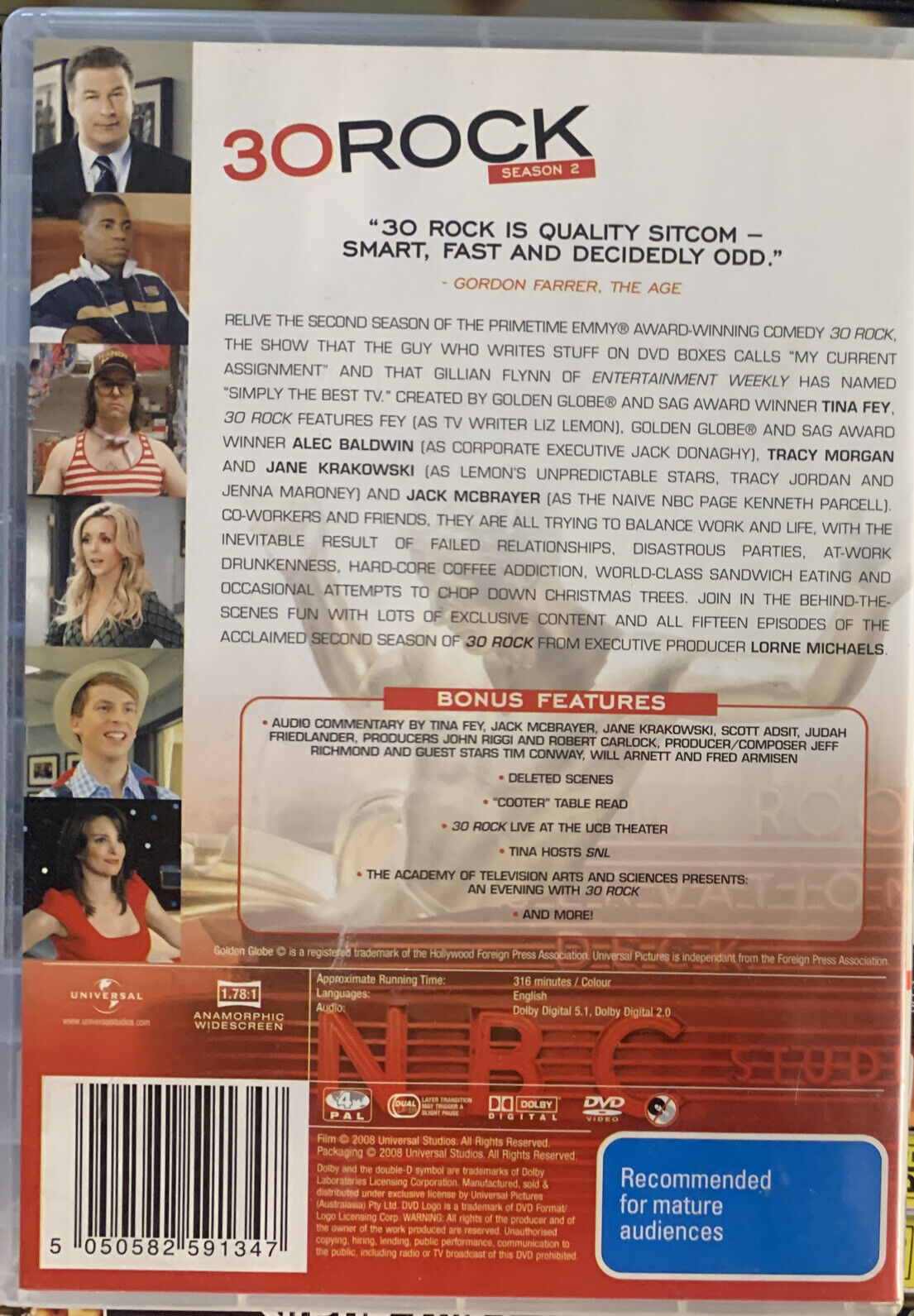 DVD 30 ROCK Season 2  2009 Set TV Series Sitcom Universal Sealed New 3 Disc Set