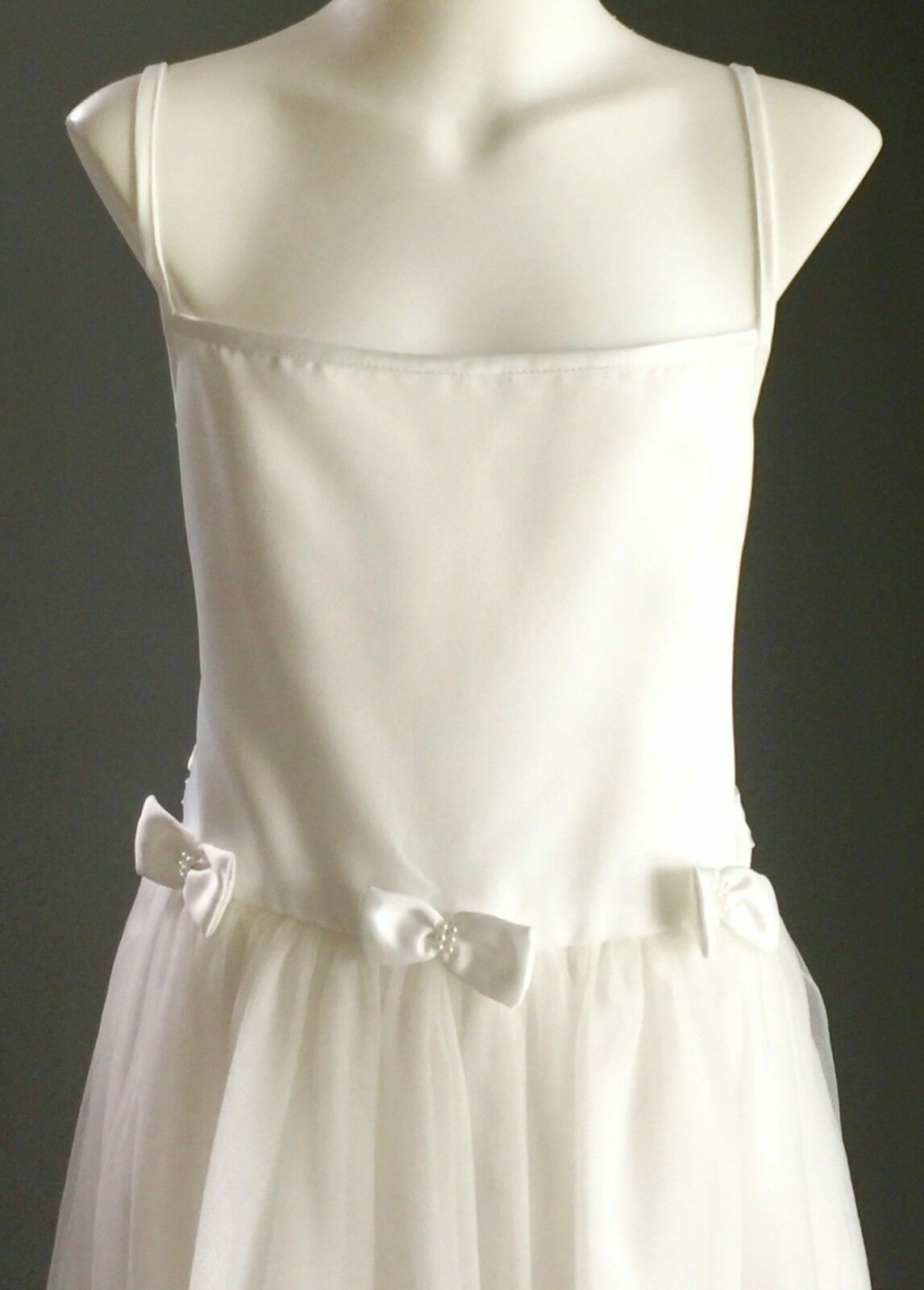 OUR SMALL WORLD Tween Flower Girl Dress Ivory Communion Formal Dress Size 12 NEW