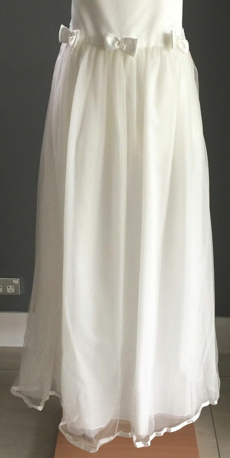 OUR SMALL WORLD Tween Flower Girl Dress Ivory Communion Formal Dress Size 12 NEW