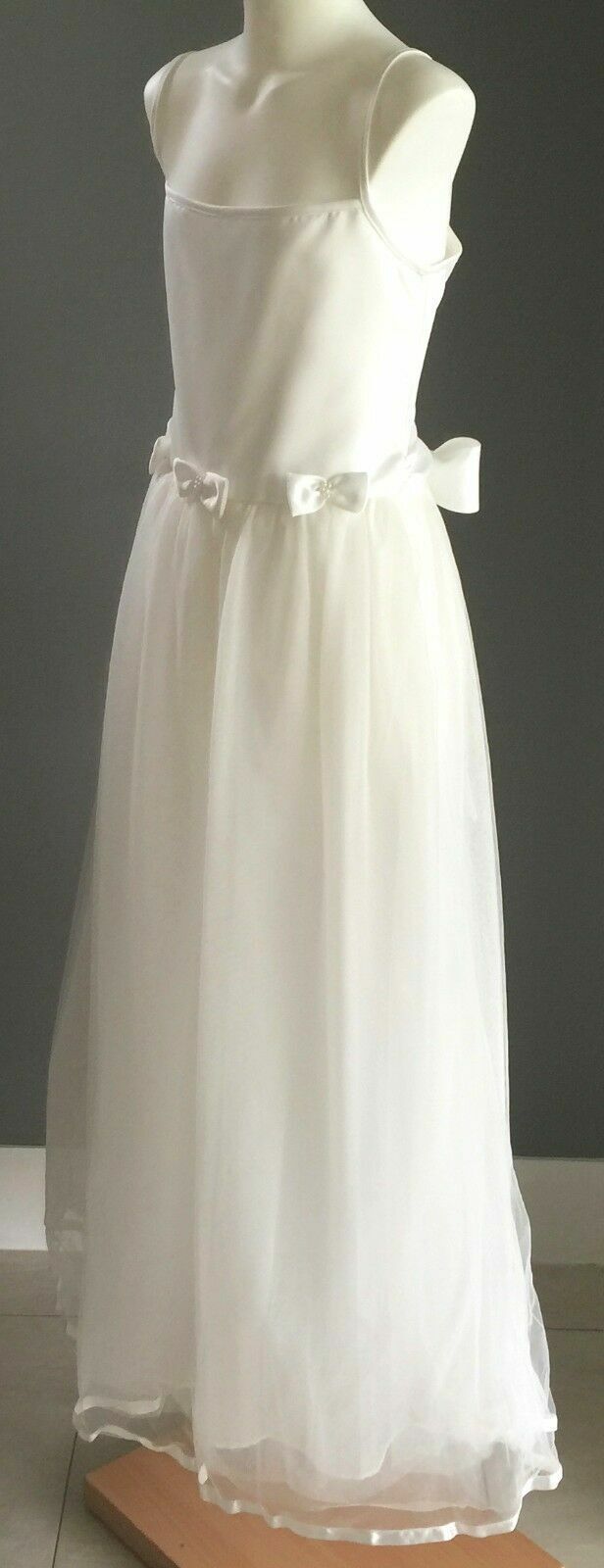 OUR SMALL WORLD Tween Flower Girl Dress Ivory Communion Formal Dress Size 12 NEW