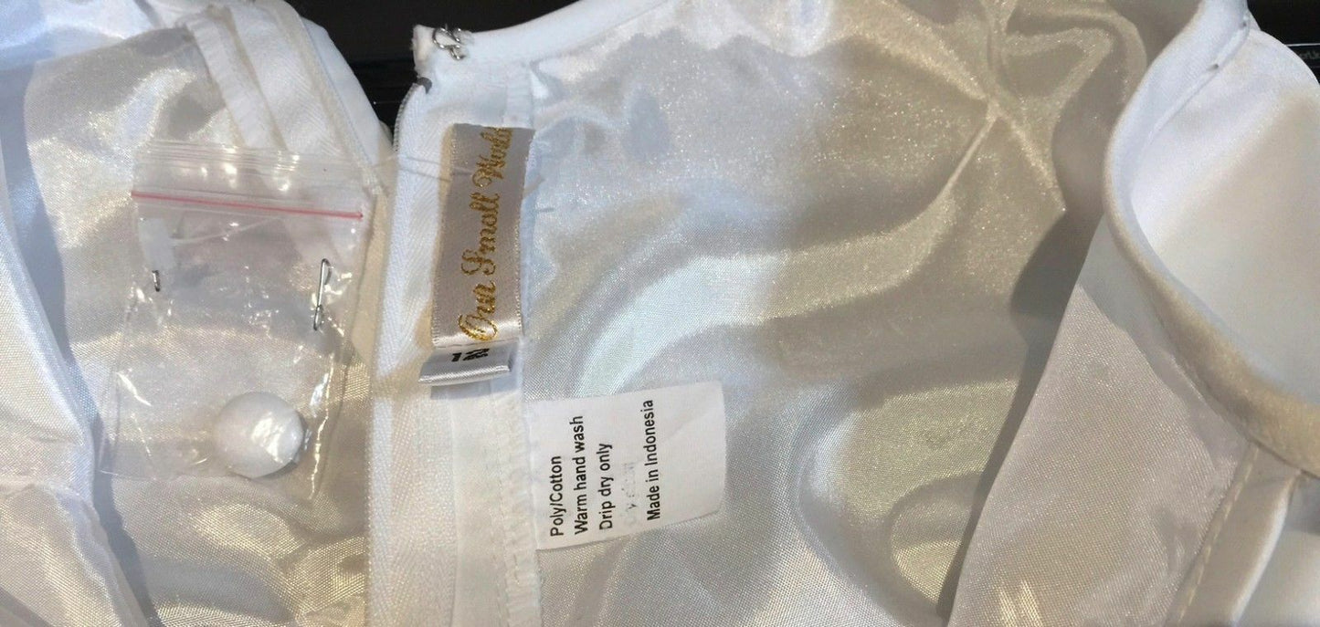 OUR SMALL WORLD Tween Flower Girl Dress Ivory Communion Formal Dress Size 12 NEW