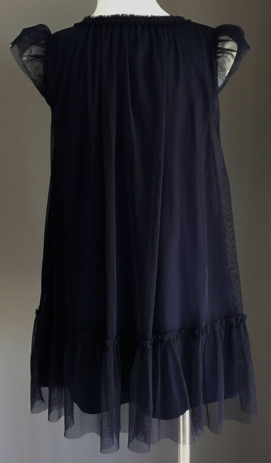 New Girls TARGET Dress Navy Blue Embellished Cap Sleeve A-line Tulle Size 6