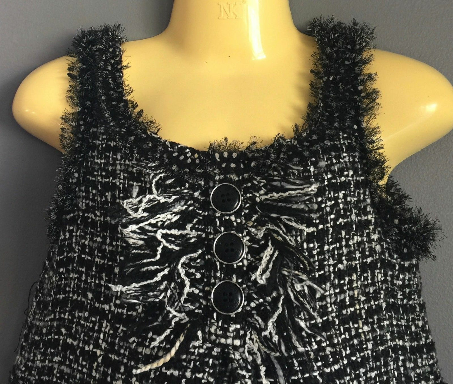 New Baby Girl SISTA Shift Dress Black & White Tweed Sleeveless Size 1 Gorgeous