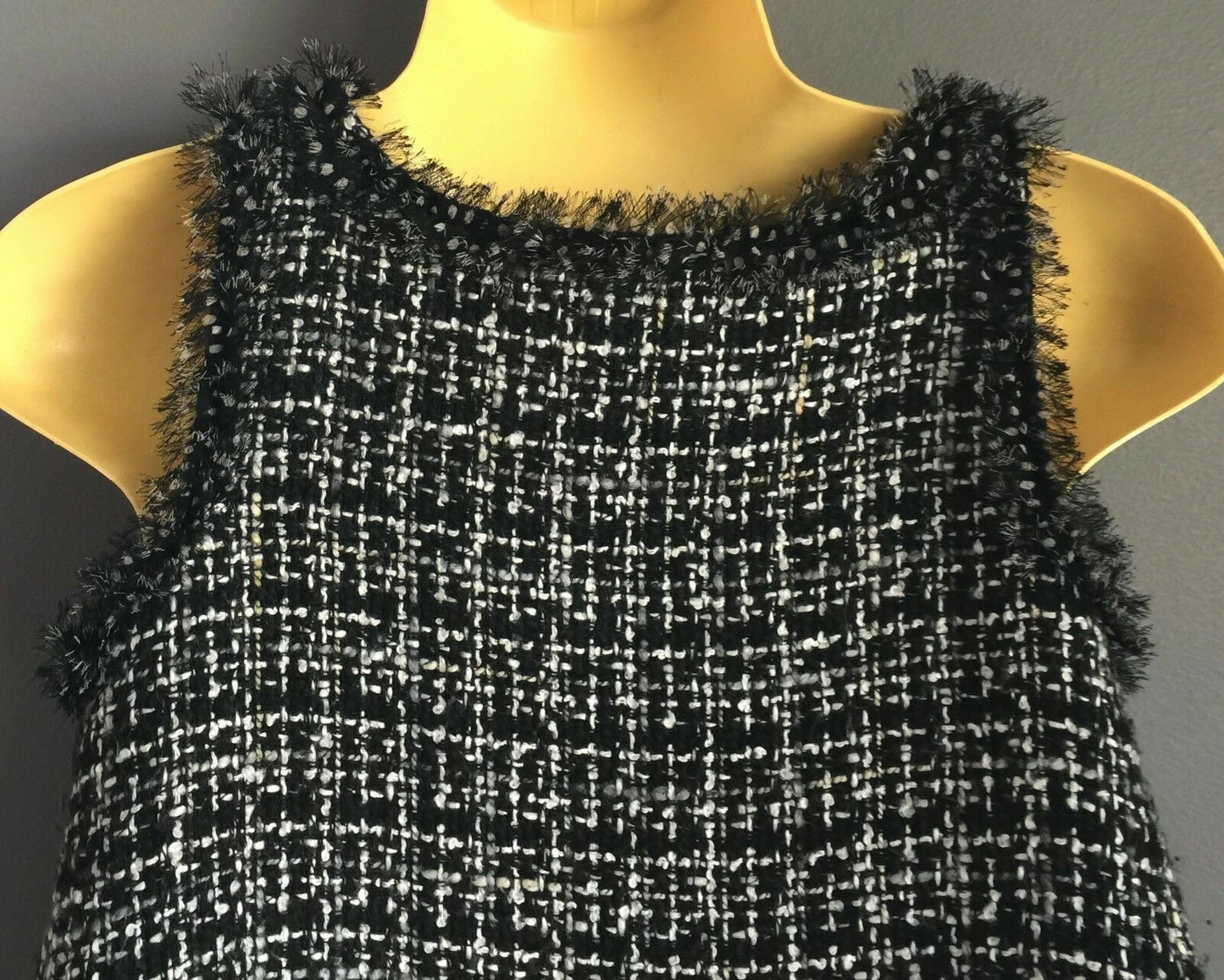 New Baby Girl SISTA Shift Dress Black & White Tweed Sleeveless Size 1 Gorgeous