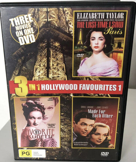 DVD 3 Hollywood Movies My Favourite Brunette The Last Time I Saw Paris Like NEW
