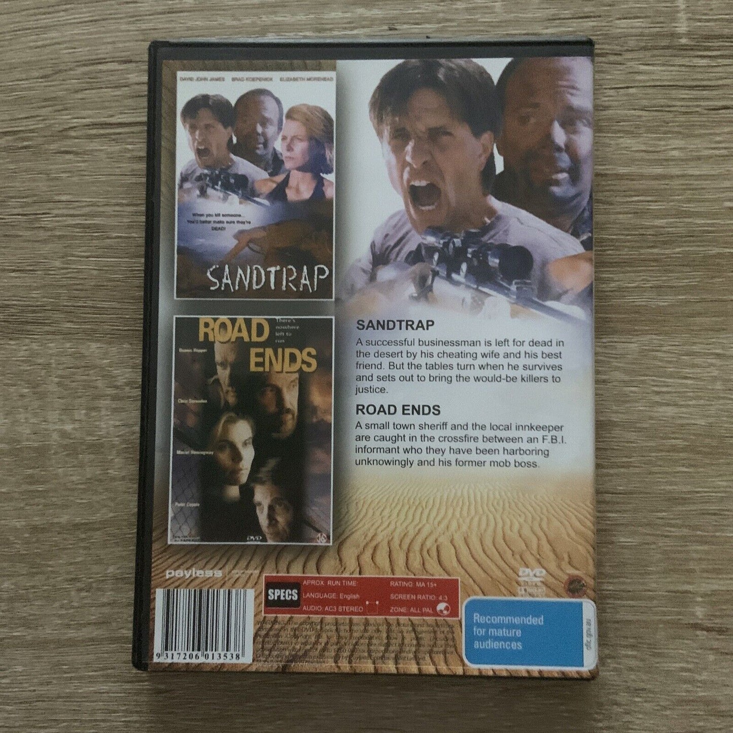 DVD Double Feature SANDTRAP plus ROAD ENDS 2 Movies on 1 Disc Drama Thriller