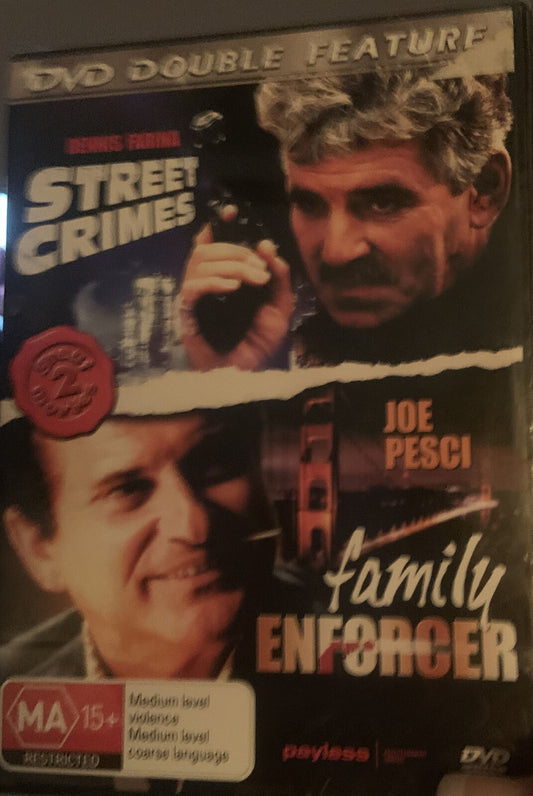 DVD FAMILY ENFORCER + STREET CRIMES Double The Death Collector 1992 Sealed NEW