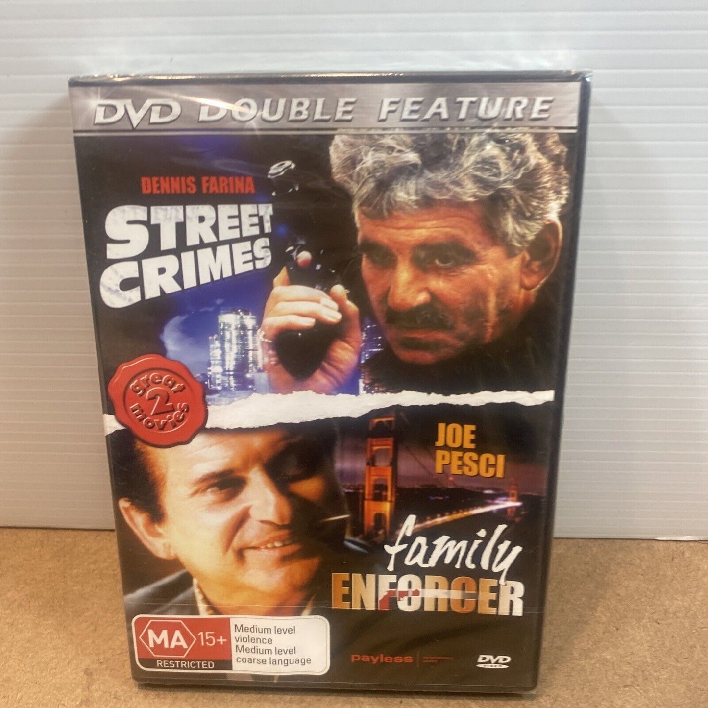 DVD FAMILY ENFORCER + STREET CRIMES Double The Death Collector 1992 Sealed NEW