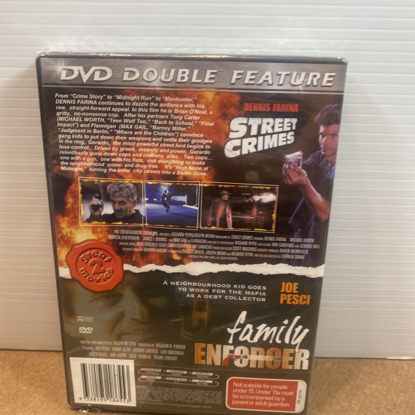 DVD FAMILY ENFORCER + STREET CRIMES Double The Death Collector 1992 Sealed NEW