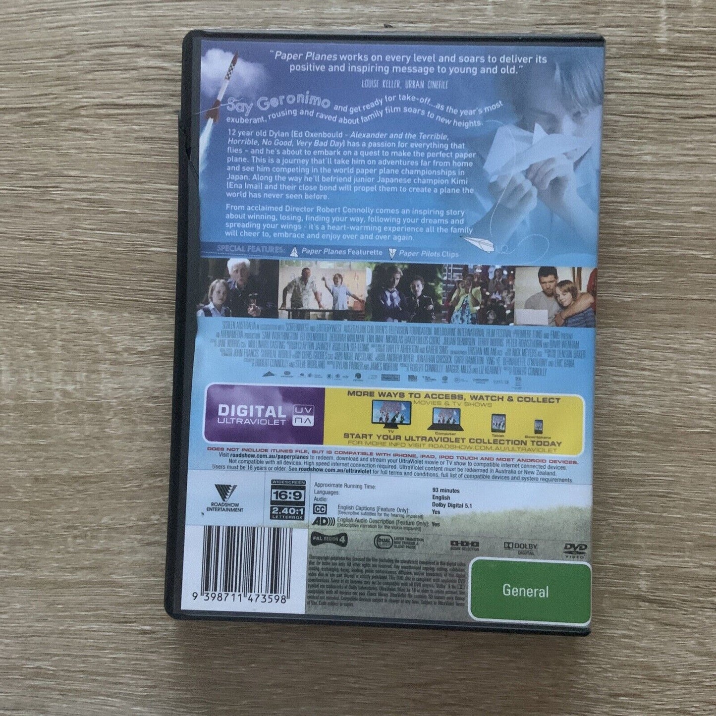 DVD PAPER PLANES Sam Worthington & Deborah Mailman 2015 NEW