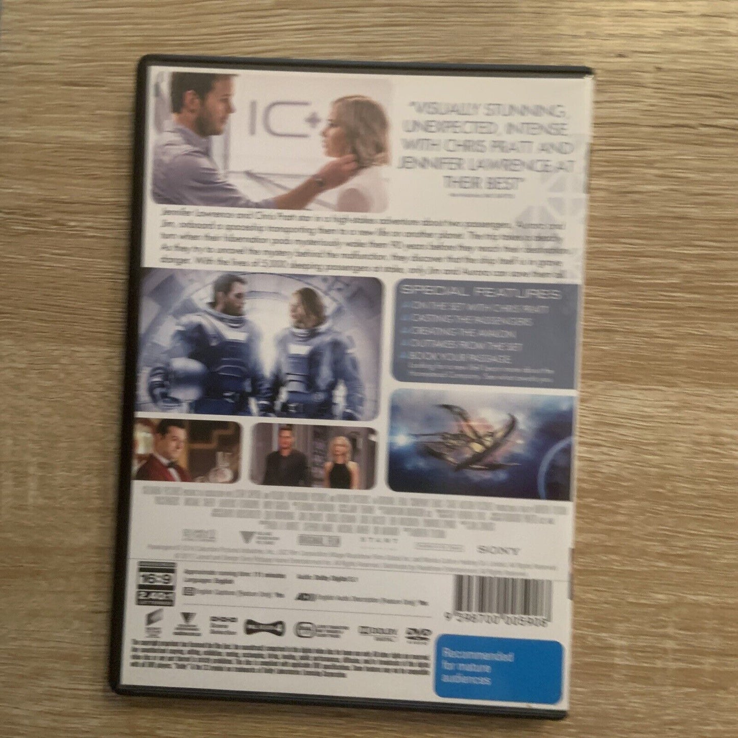 DVD PASSENGERS Jennifer Lawrence Chris Pratt R4 Outer Space Sci Fi NEW