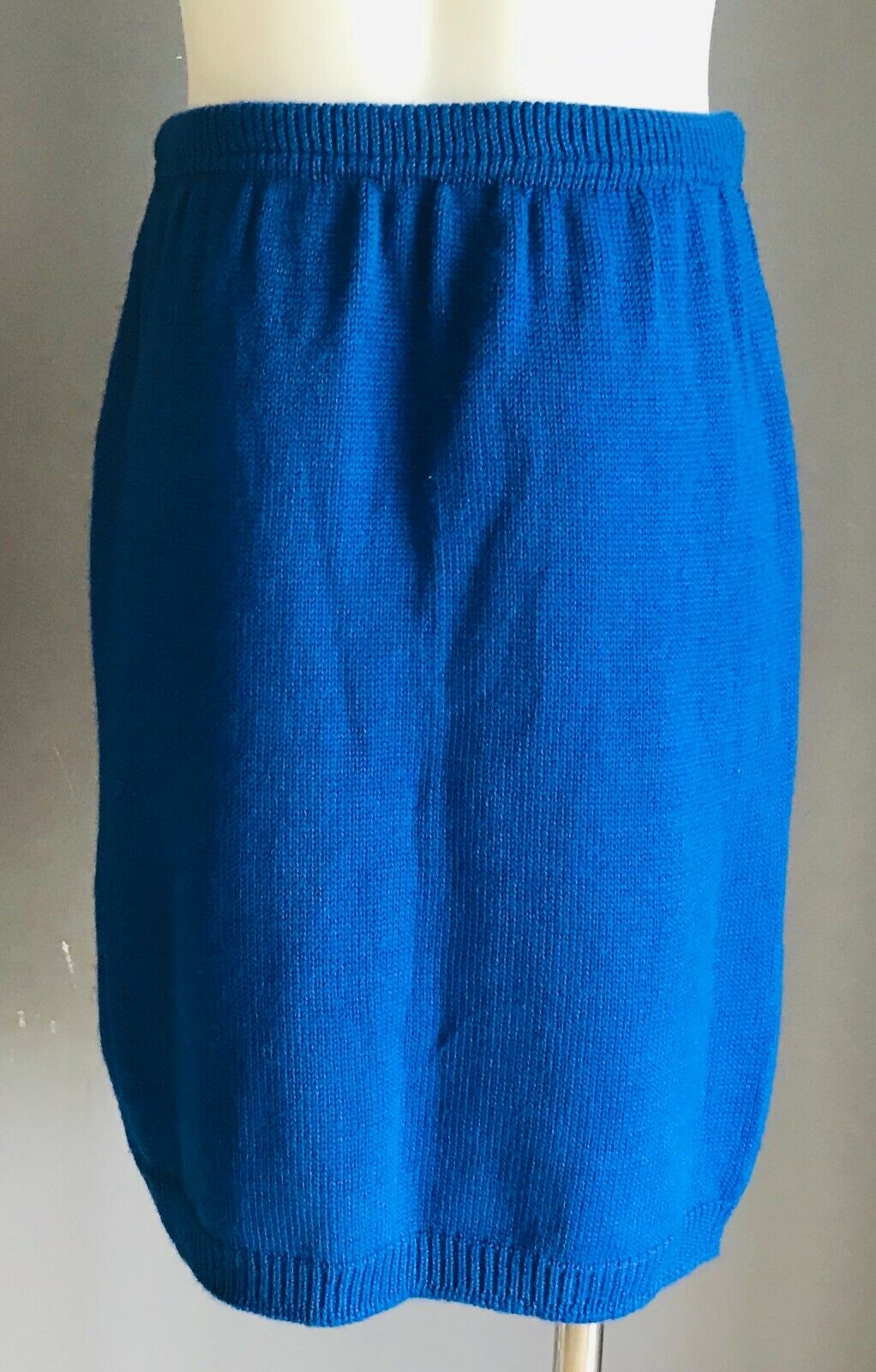 Vintage Girls MARQUISE Knit Skirt Cobalt Blue Elasticised Waist Size 8 Australia