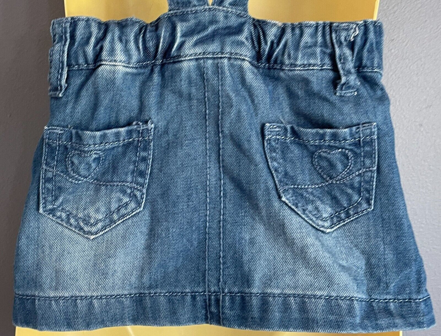 Baby Girl THE KIDSTORE Denim Dungaree Dress Overalls Skirt Size 3 - 6 months