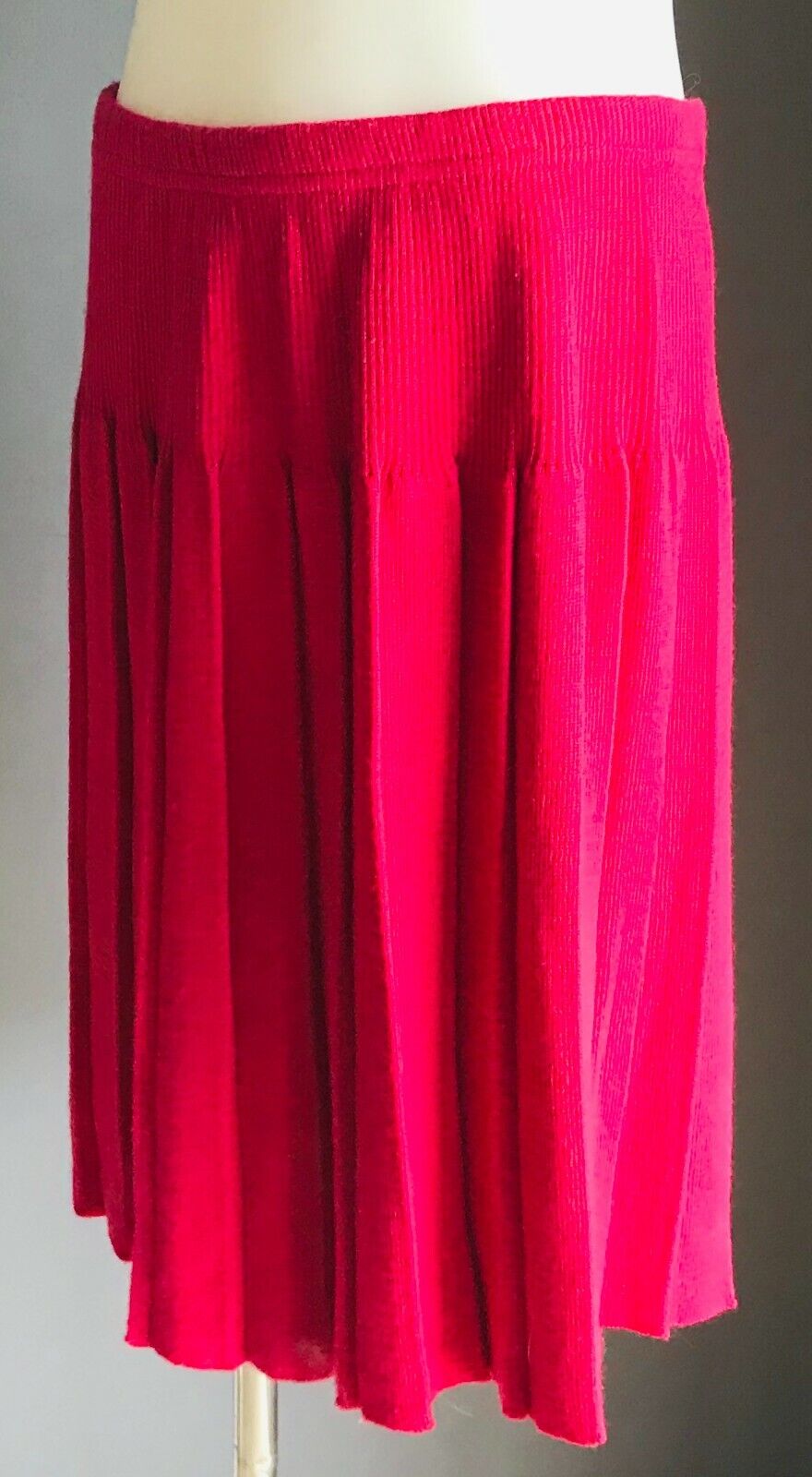Vintage Girls MARQUISE Pink Wool Knit Pleat Skirt Elastic Waist Sz 12 Australia