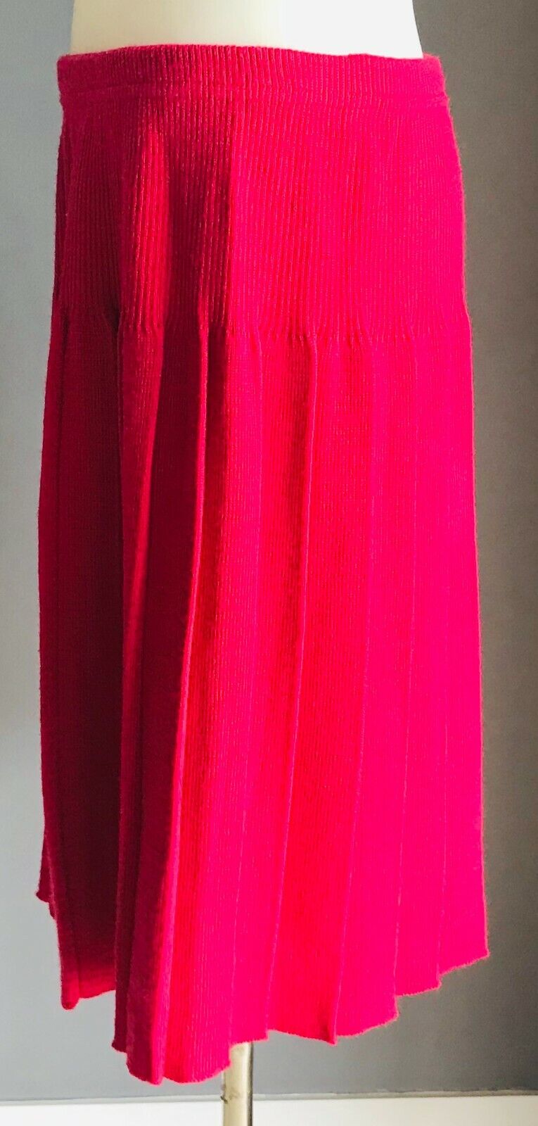 Vintage Girls MARQUISE Pink Wool Knit Pleat Skirt Elastic Waist Sz 12 Australia