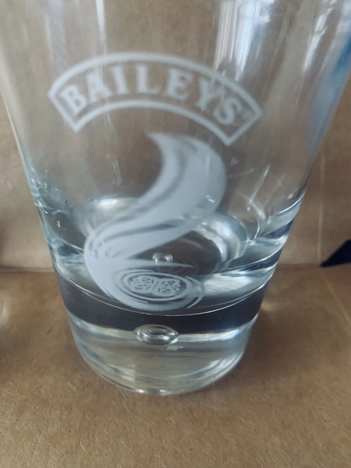 1 BAILEYS GLASS Original Irish Cream Controlled Bubble Swirl Barware 2 available