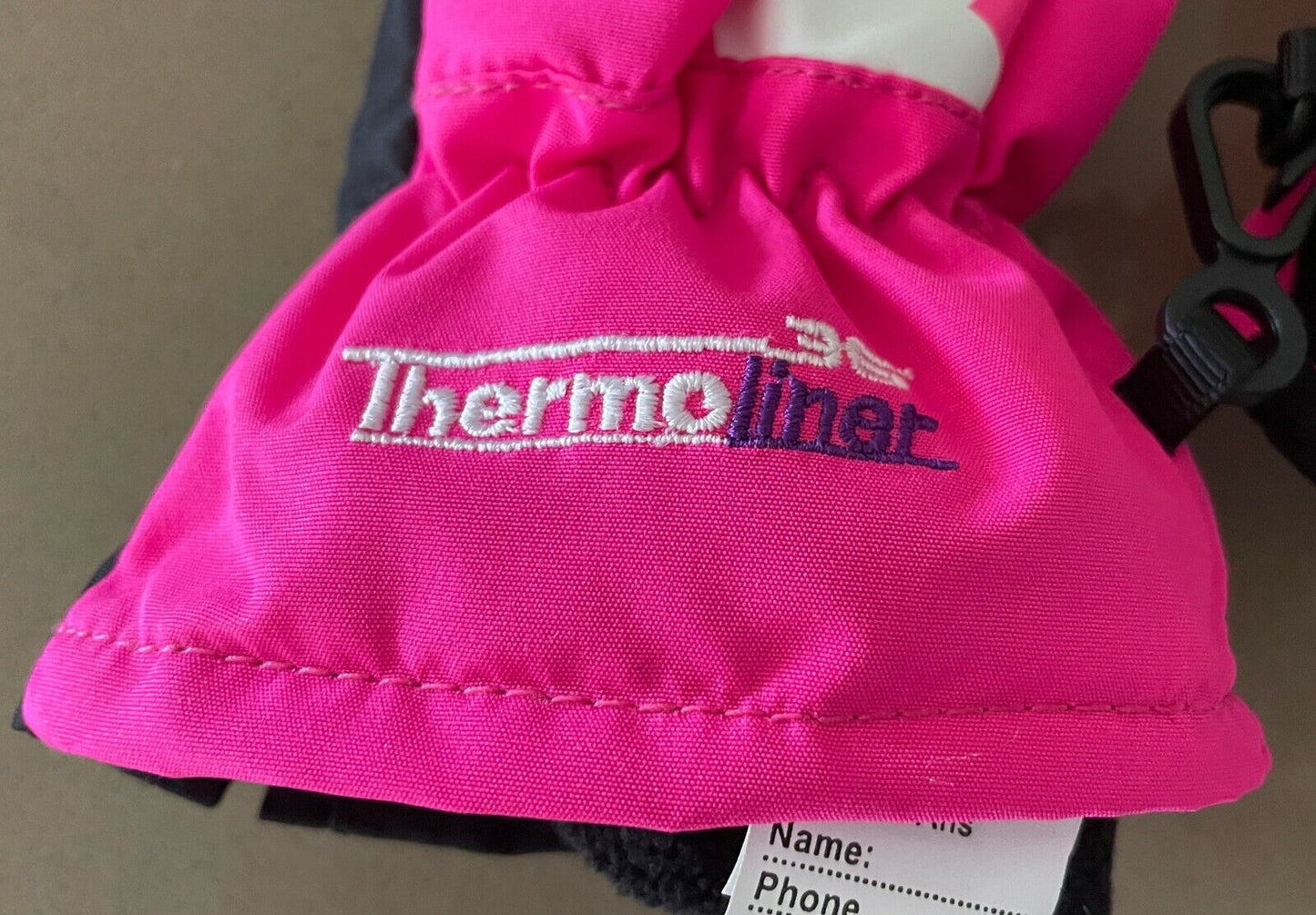 LEVEL Girls "Lucky" Pink Mittens Waterproof ThermoLiner Snow  Gloves 2-3yrs