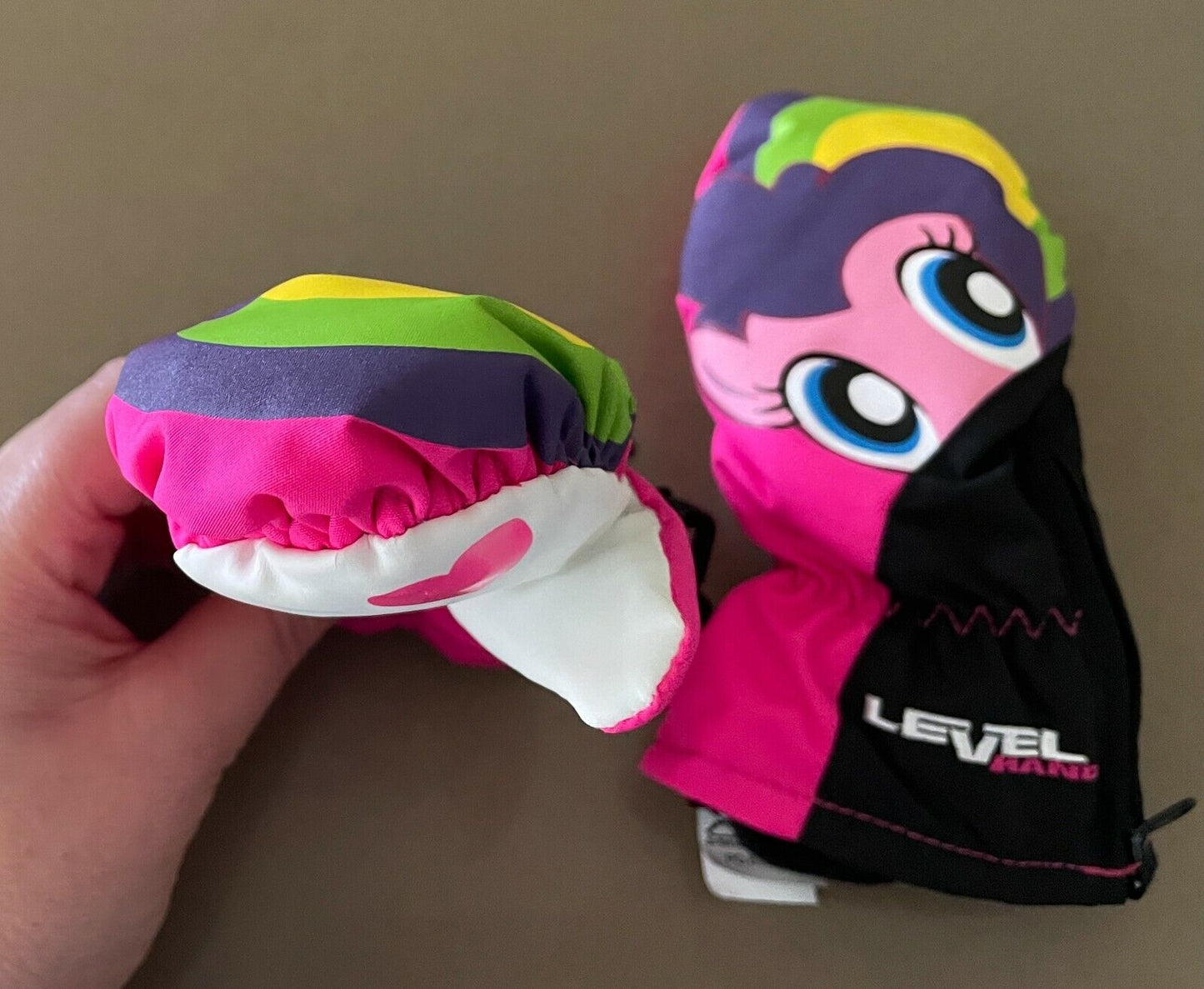 LEVEL Girls "Lucky" Pink Mittens Waterproof ThermoLiner Snow  Gloves 2-3yrs