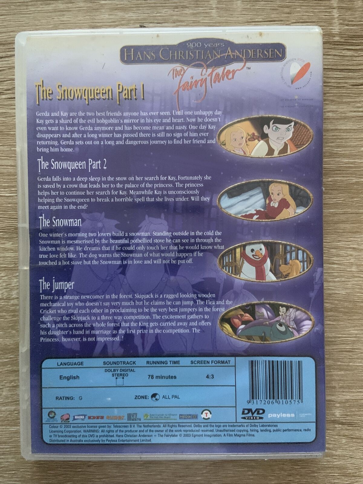 DVD THE SNOWQUEEN Part 1 & 2 Hans Christian Andersen R4 Children’s Fairytale