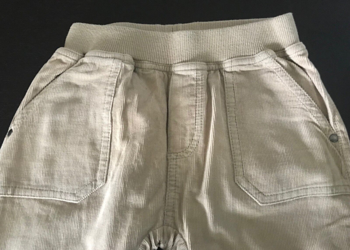 Baby Boy BEBE by MINIHAHA Beige Corduroy Elastic Waist Pants Size 1