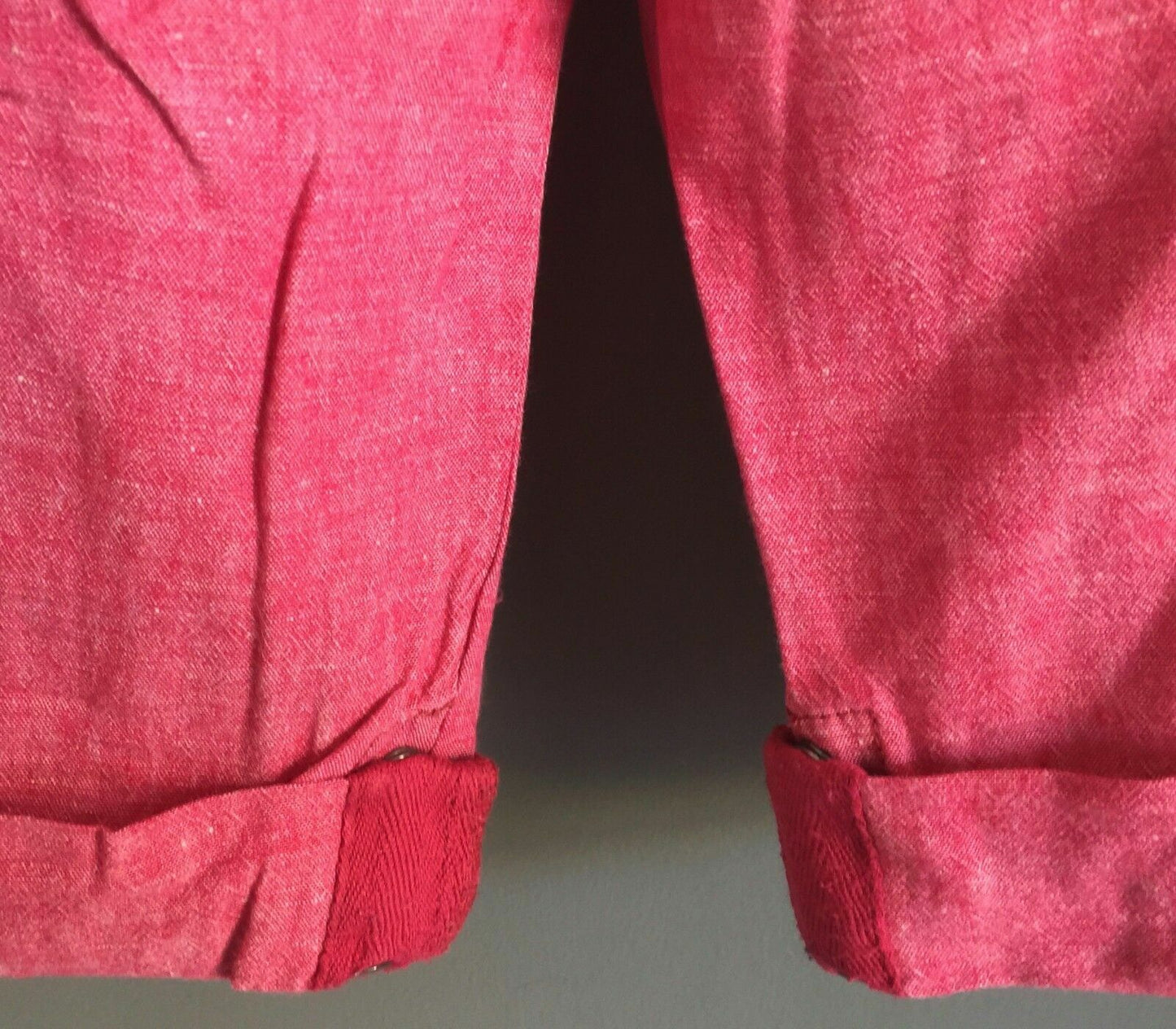 New Baby Boy POLARN O PYRET Long Shorts Red Wash Linen Look & Feel 18 - 24mths