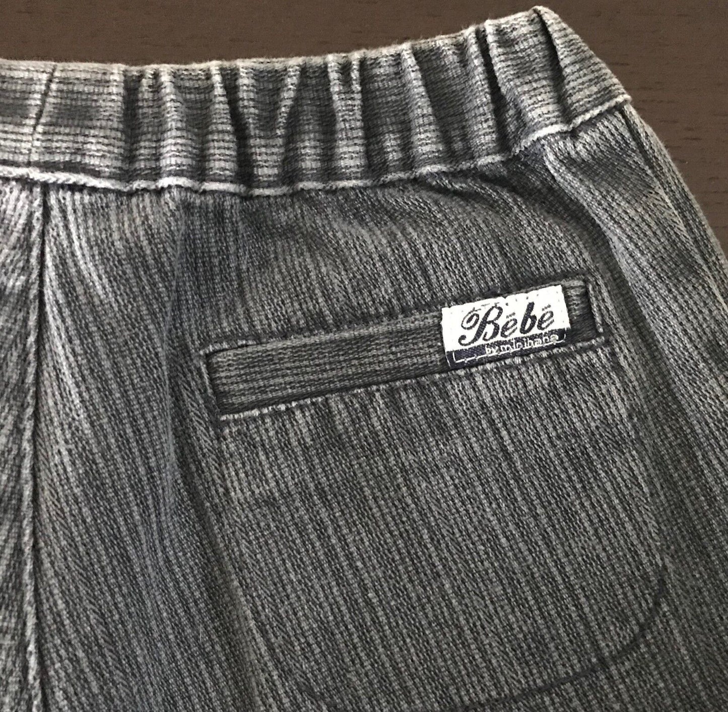 Baby Boy BEBE by MINIHAHA Grey Wash Denim Shorts Size 00 3 - 6 Months Essential