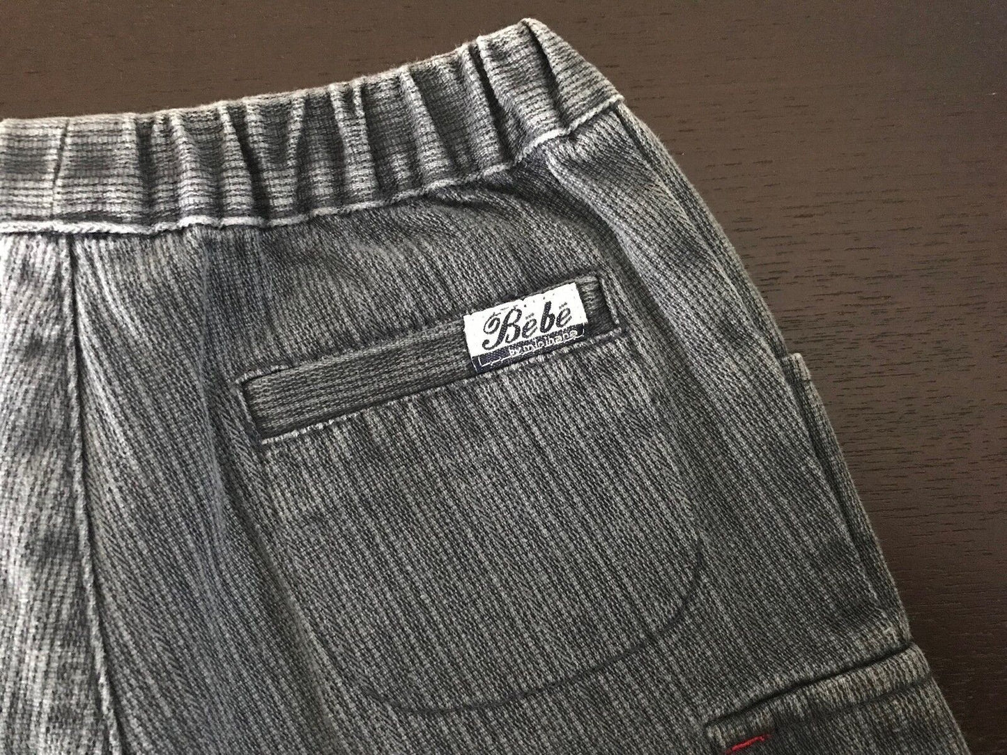 Baby Boy BEBE by MINIHAHA Grey Wash Denim Shorts Size 00 3 - 6 Months Essential
