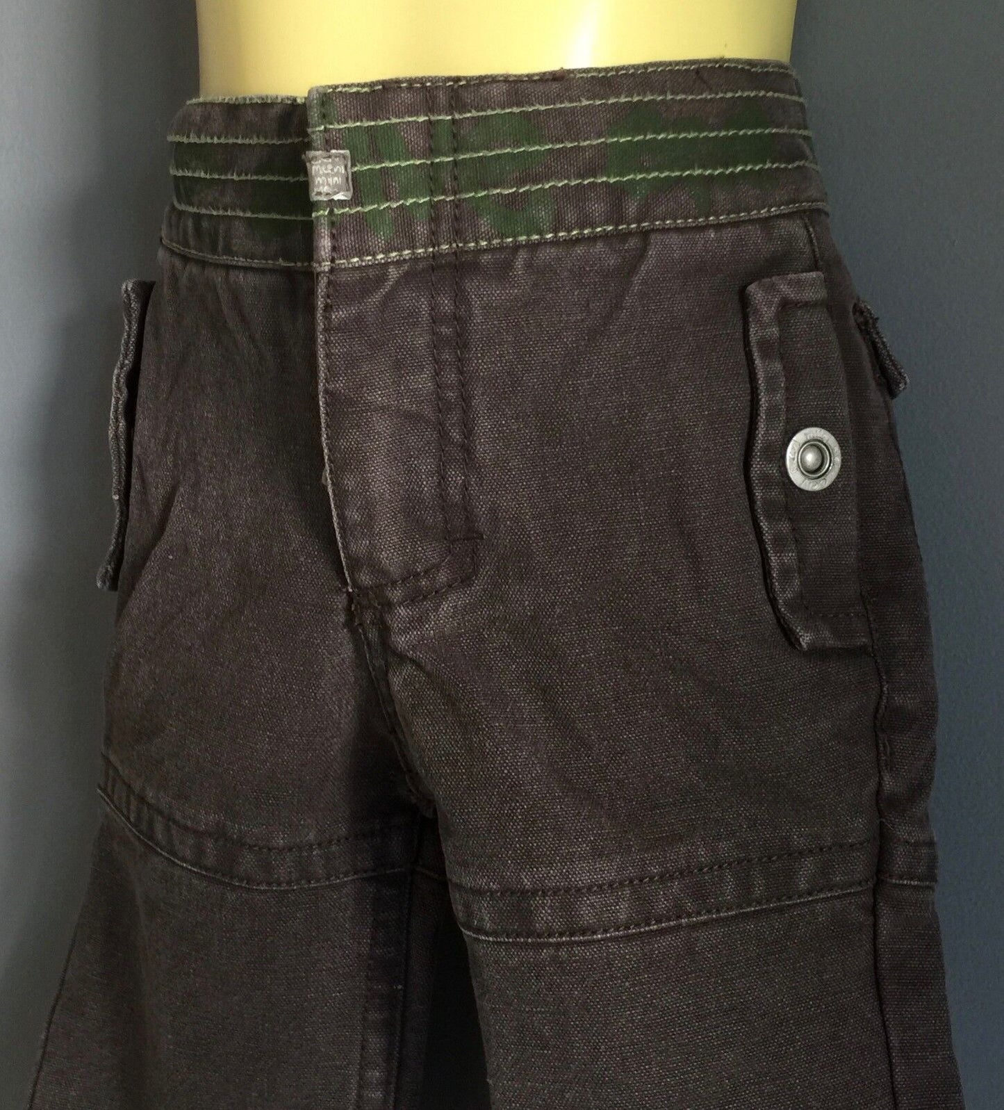 Baby Boy EENI MEENI MIINI MOH Brown Pants Size 0 6 12 Months Zip & Pockets