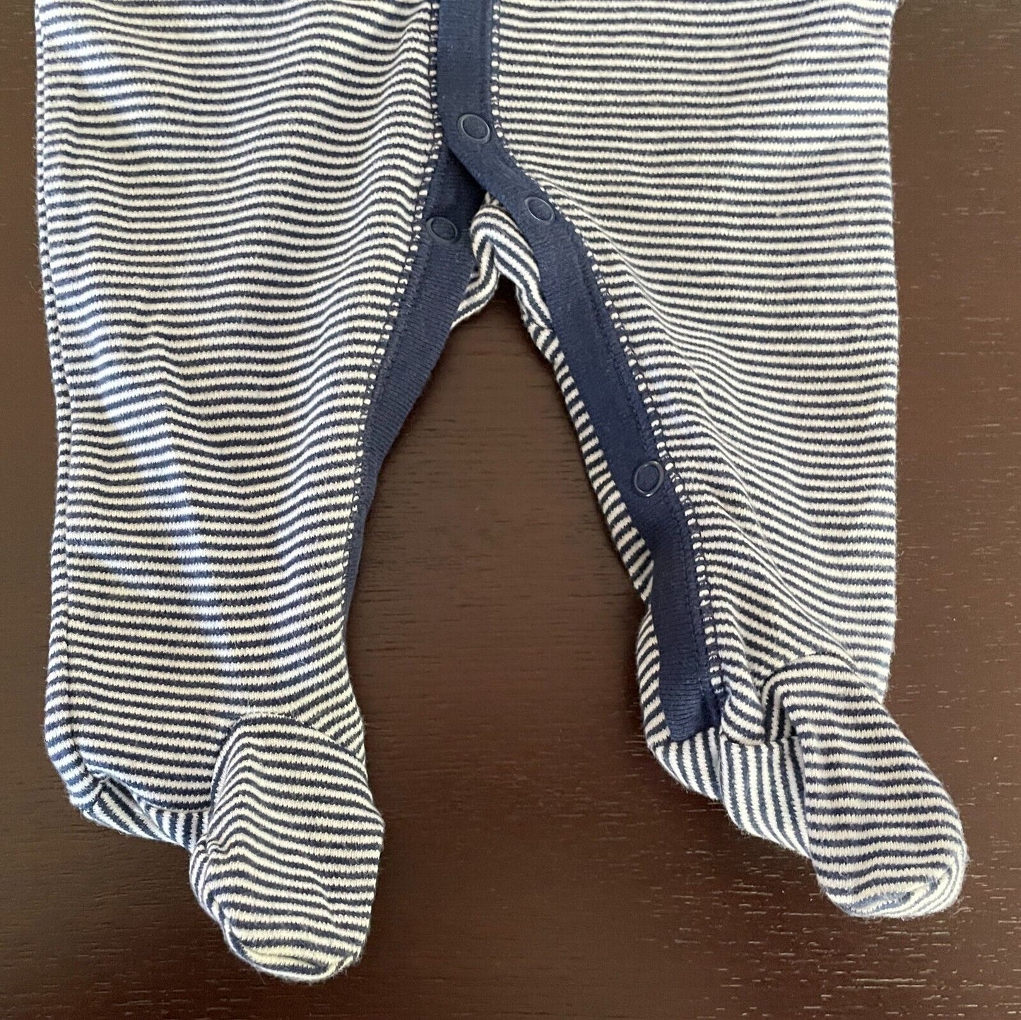 Baby CARTERS One Piece Romper Navy Blue White Stripe Cotton 000 3Mth Rocket Ship