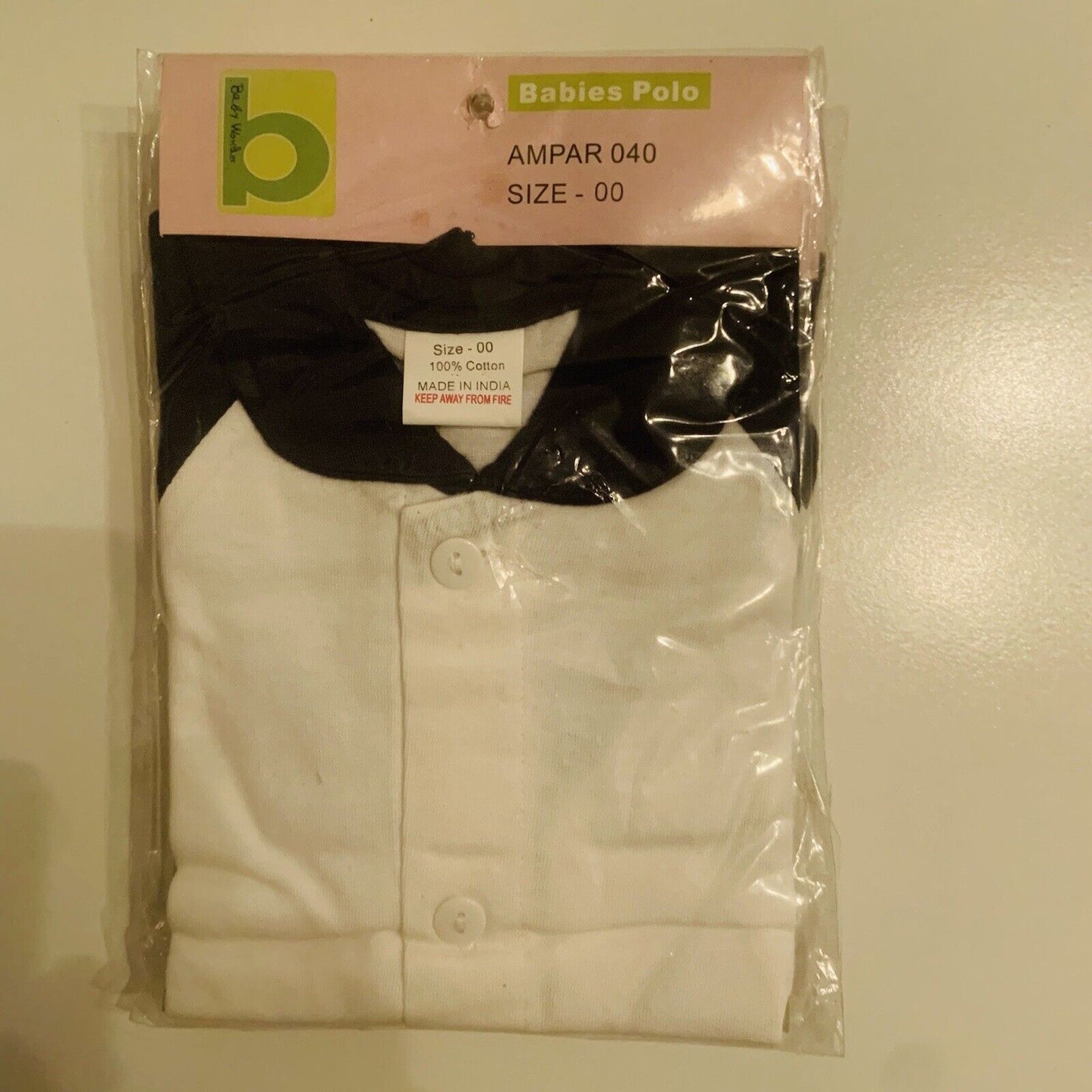 BABY WONDER 3 Pack Bundle Lot  Size 00 3 6mth White Navy Blue Colles Polo Shirt