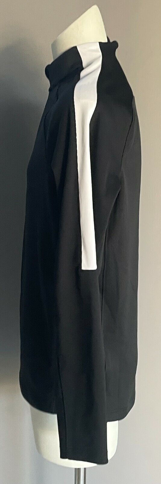 NIKE Dri-Fit Black & White Trim 1/2 Zip Long Sleeve Top S 8 10 Height 128 137cm