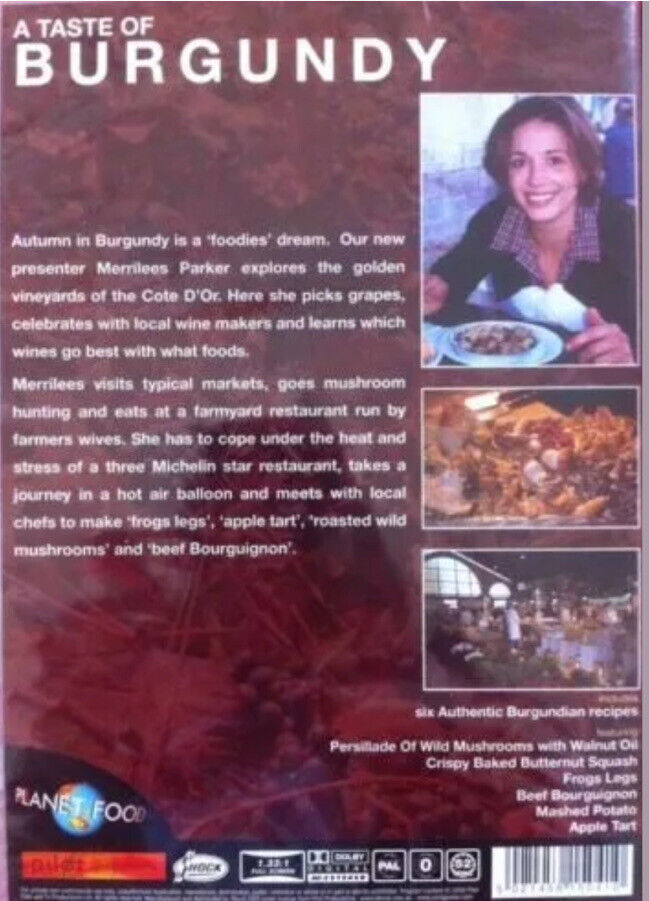 DVD A Taste Of Burgundy Movie Food Wine Travel