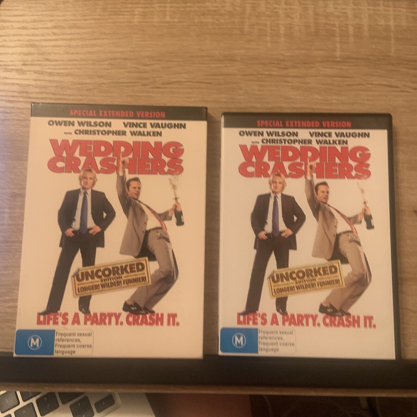 DVD WEDDING CRASHERS Uncorked Movie Extended Edition Owen Wilson Vince Vaughan