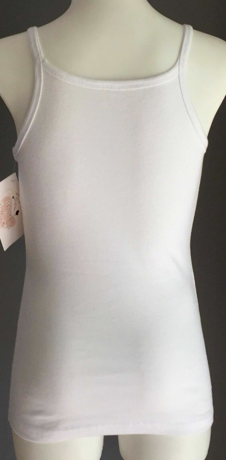 New Girls BUBBLES & BUTTERCUPS White Tank Top Beige Crochet Floral Trim Size 10
