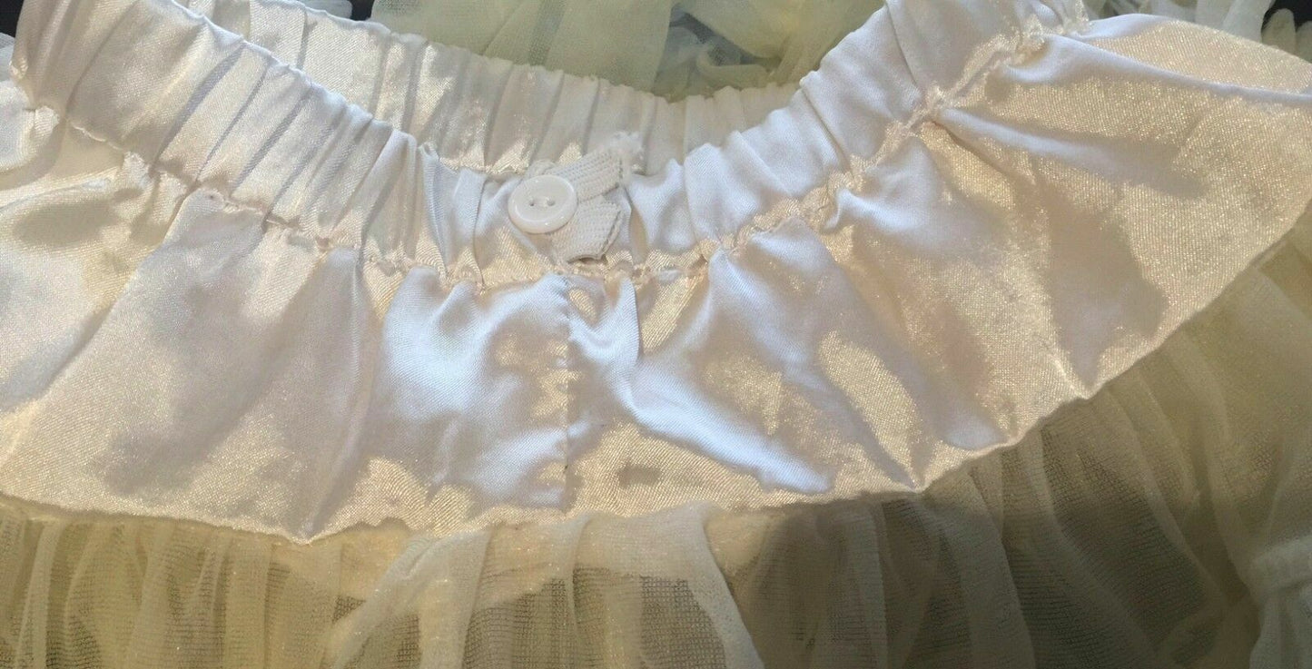 Baby Girl PRINCESS WARDROBE Cream Chiffon Pettiskirt Tutu 0 - 12 months 1 yr