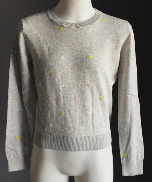 COUNTRY ROAD Grey Marle Spot Intarsia Knit Winter Jumper Girls Size 8 NEW