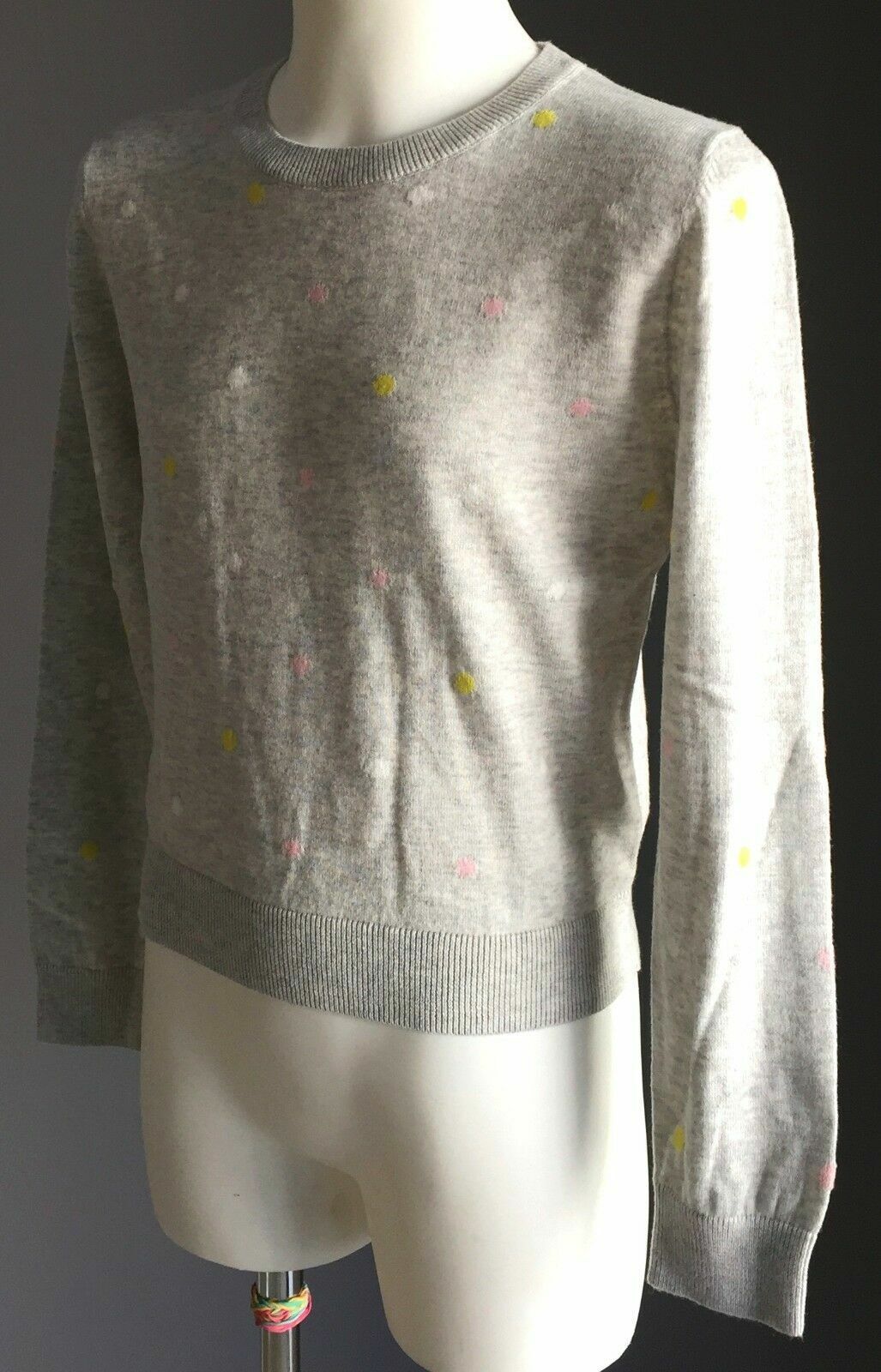 COUNTRY ROAD Grey Marle Spot Intarsia Knit Winter Jumper Girls Size 8 NEW