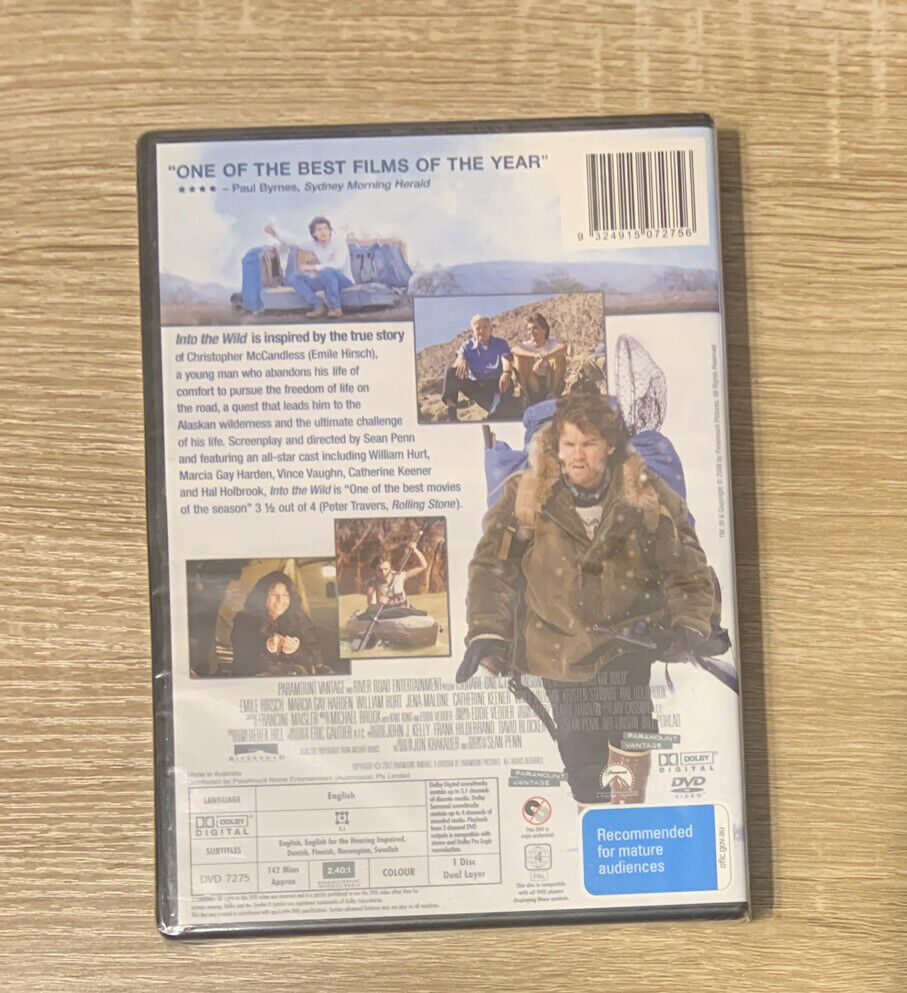 DVD INTO THE WILD Movie Sean Penn Emile Hirsch William Hurt 2007 Sealed NEW