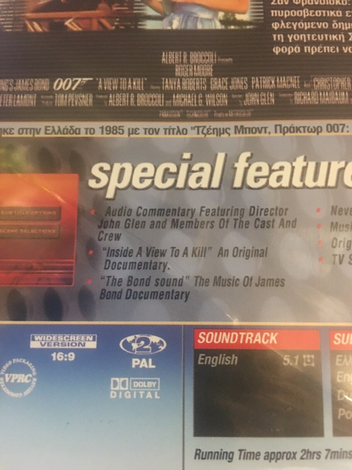DVD A VIEW TO KILL James Bond 007 Special 007 Edition Sealed Cult Spy Action NEW