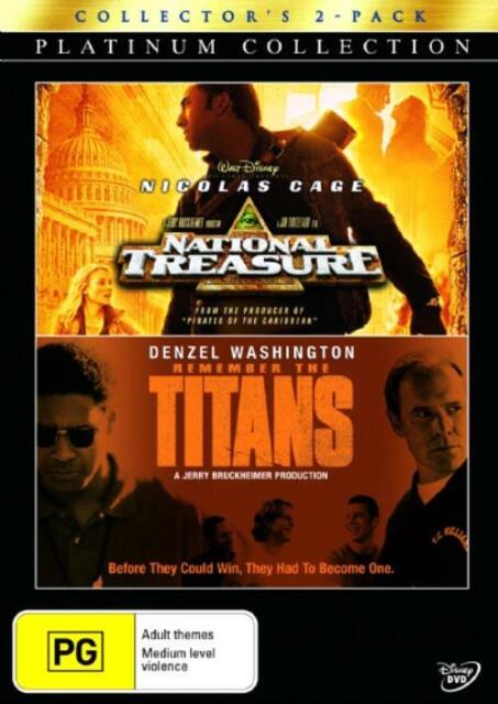DVD NATIONAL TREASURE + REMEMBER THE TITANS Nicolas Cage Denzel Washington NEW
