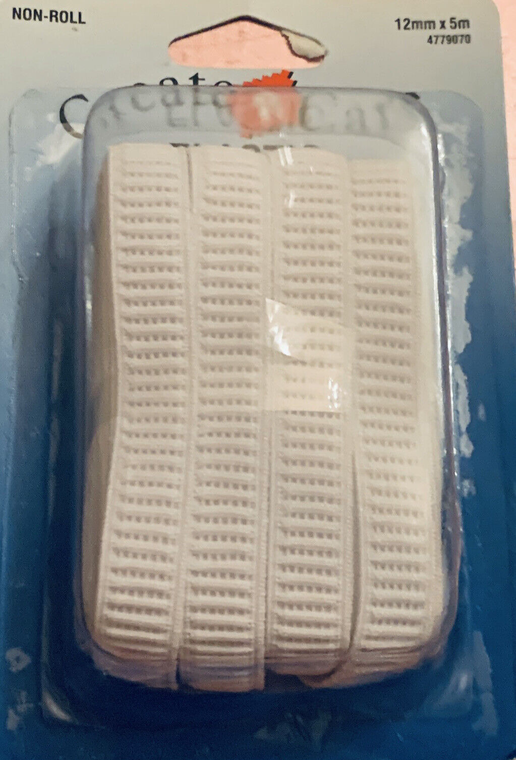 CREATE n CARE White ELASTIC Ribbed Non Roll 12mm X 5 Metres Sealed NEW