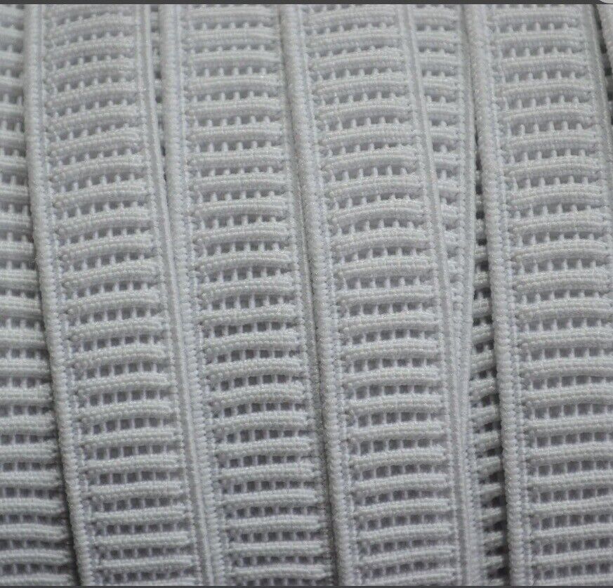 CREATE n CARE White ELASTIC Ribbed Non Roll 12mm X 5 Metres Sealed NEW