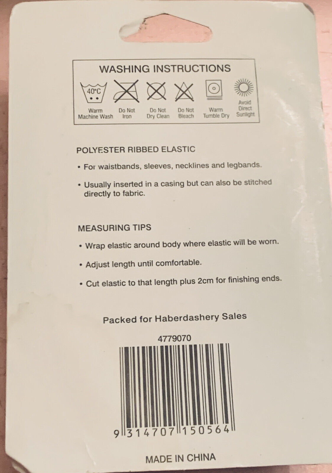 CREATE n CARE White ELASTIC Ribbed Non Roll 12mm X 5 Metres Sealed NEW