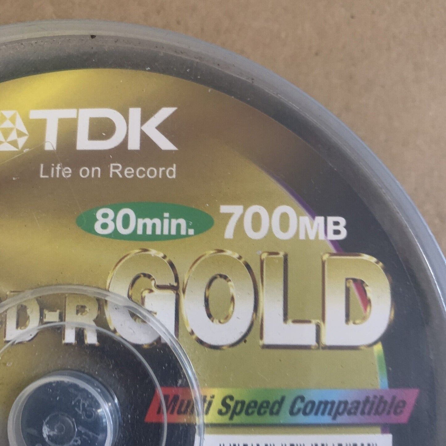 New BLANK 10x TDK GOLD Multi Speed Compatable 700MB 80Min CD-R Spindle Case Seal