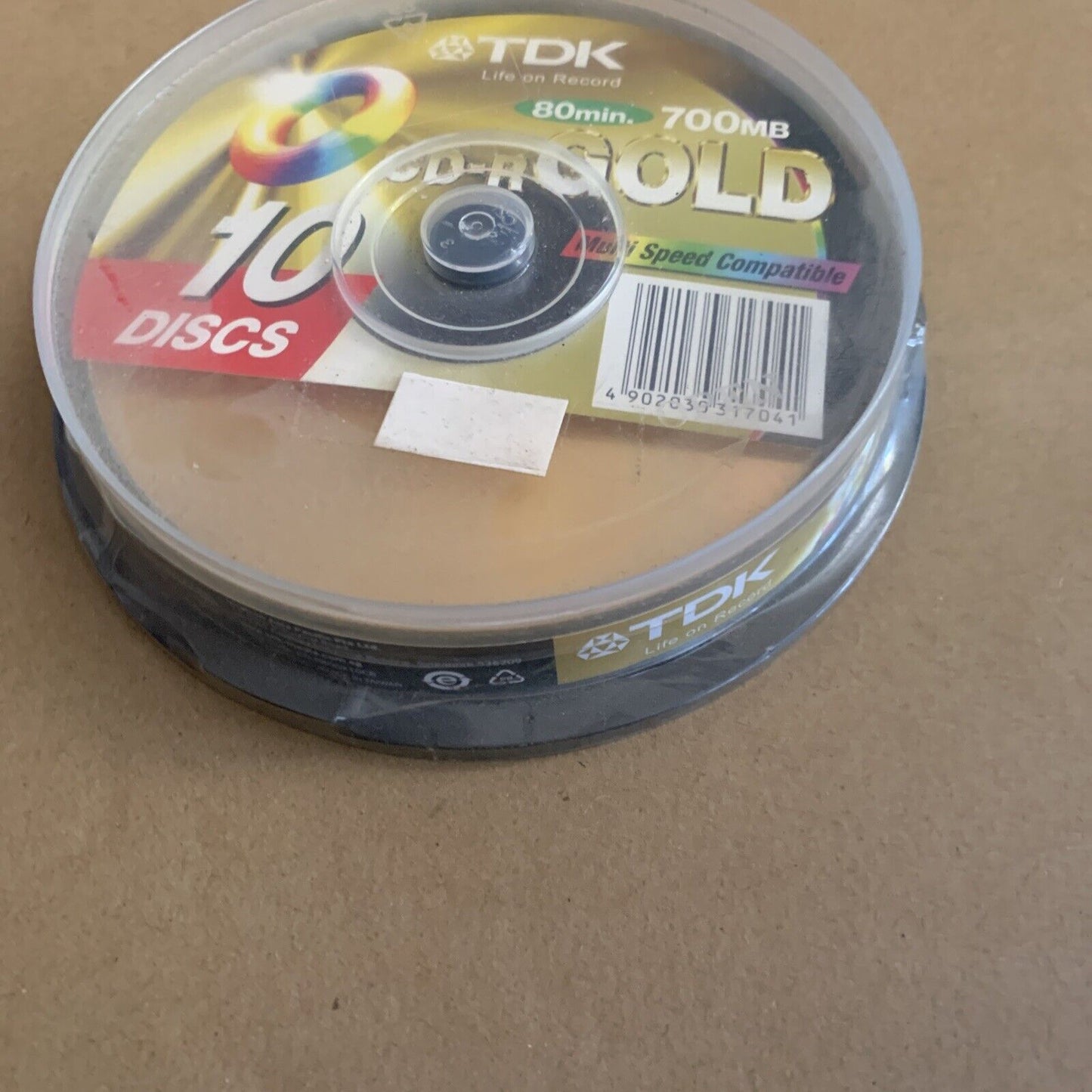 New BLANK 10x TDK GOLD Multi Speed Compatable 700MB 80Min CD-R Spindle Case Seal