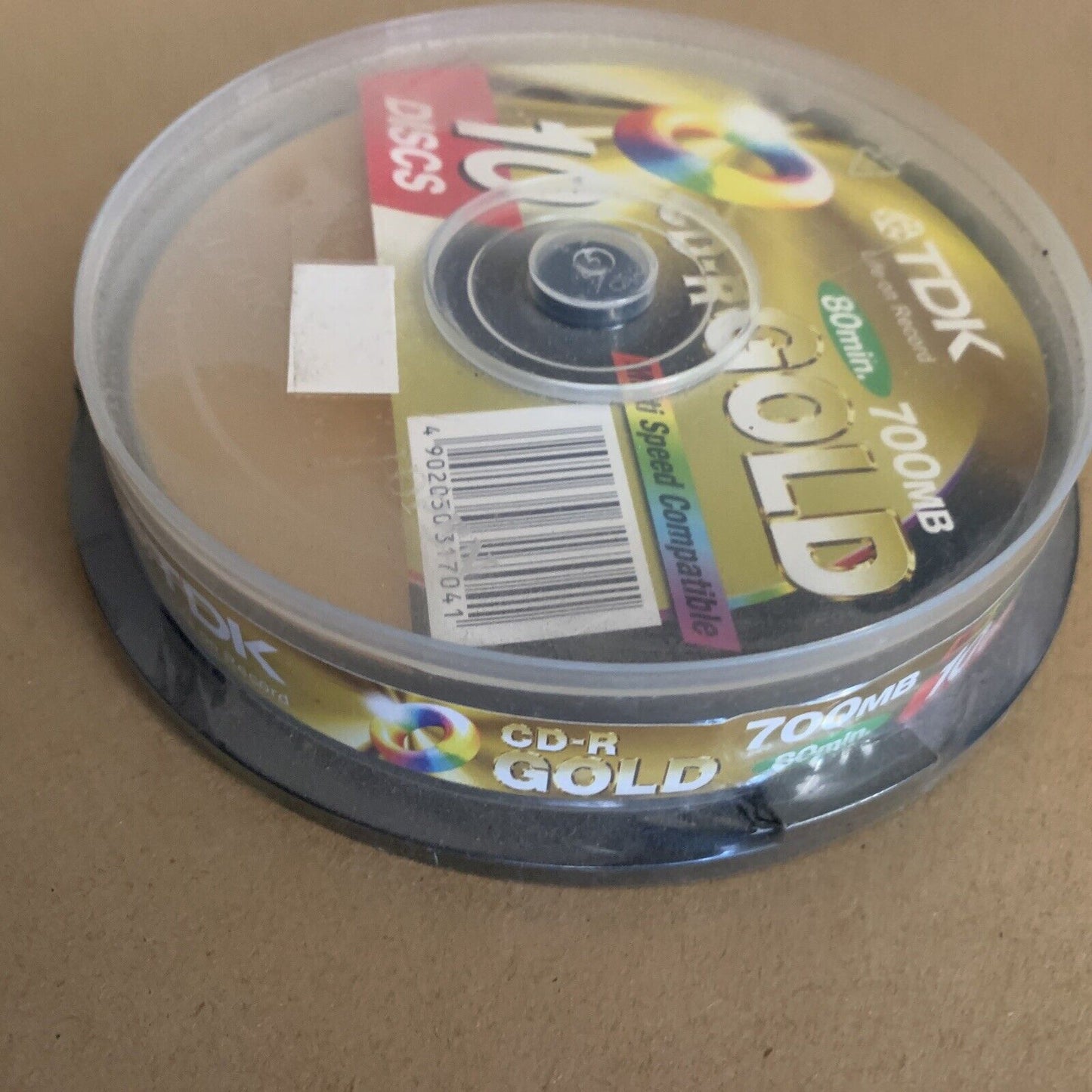 New BLANK 10x TDK GOLD Multi Speed Compatable 700MB 80Min CD-R Spindle Case Seal