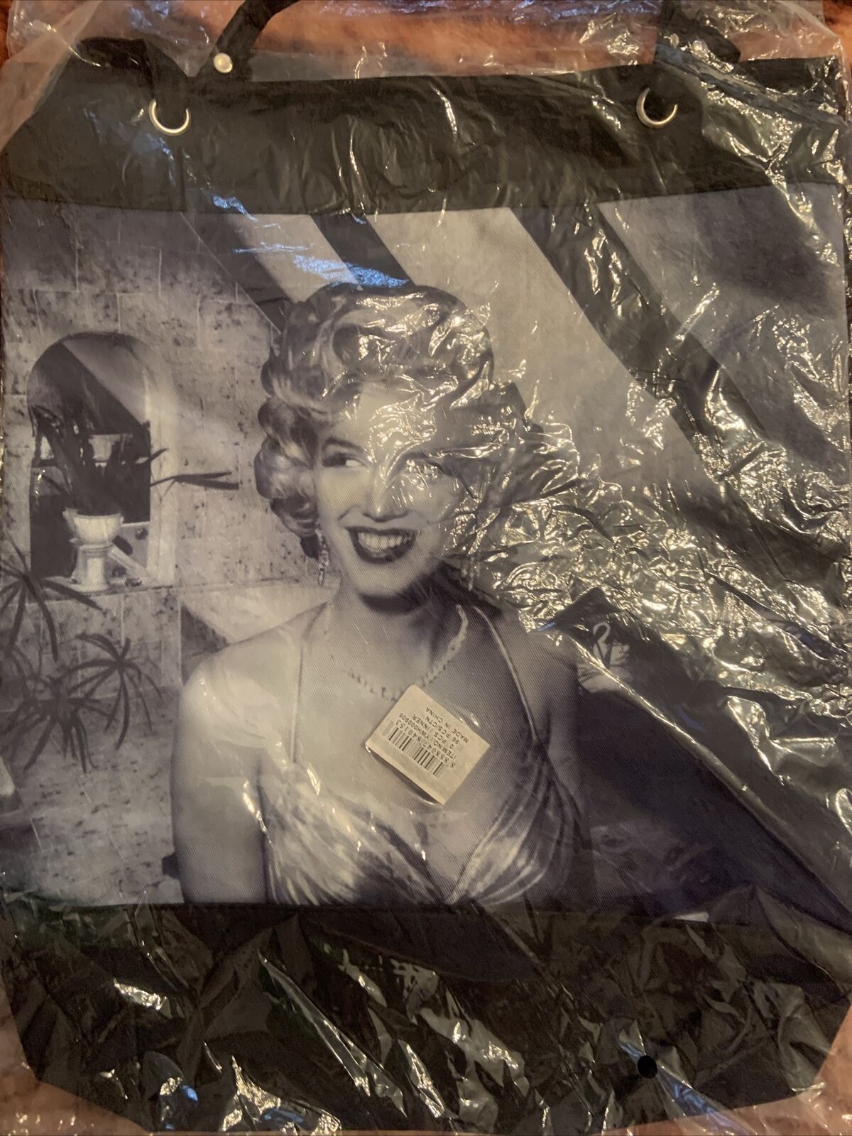 MARILYN MONROE Black TOTE BAG w Straps Shopping Bag 33x40.5cm Shopper NEW